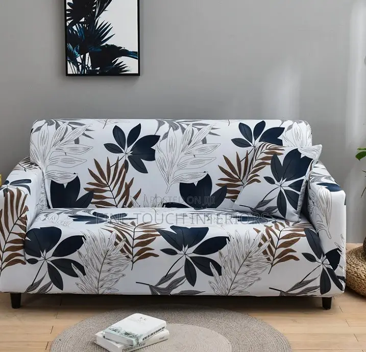 Printed Sofa Covers- White 3 Seater Sofa Covers