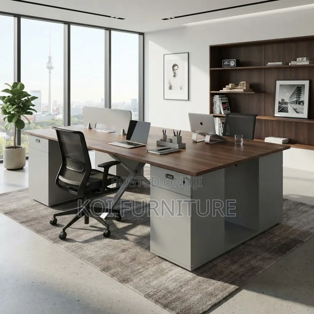 Office Workstation; Four Users Modern Imported Workstation Desks
