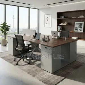 Office Workstation; Four Users Modern Imported Workstation Desks