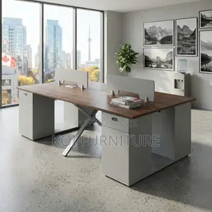 Office Workstation; Four Users Modern Imported Workstation Desks