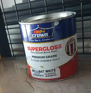 1-Litre Tin of Crown Supergloss Brilliant White,