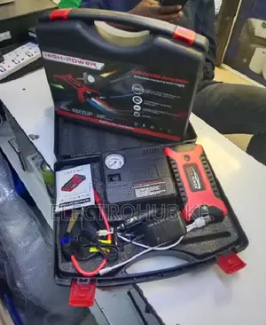 Car Jump Starter With Power Bank Air Pump LED Lights