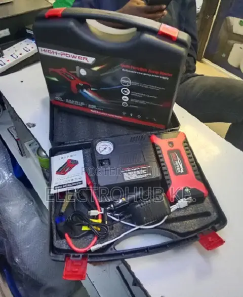 Car Jump Starter With Power Bank Air Pump LED Lights
