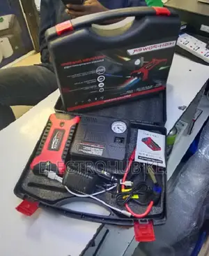 Car Jump Starter With Power Bank Air Pump LED Lights