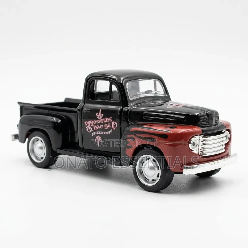 Vintage Die-Cast Pickup Truck Toy With Flame Graphics