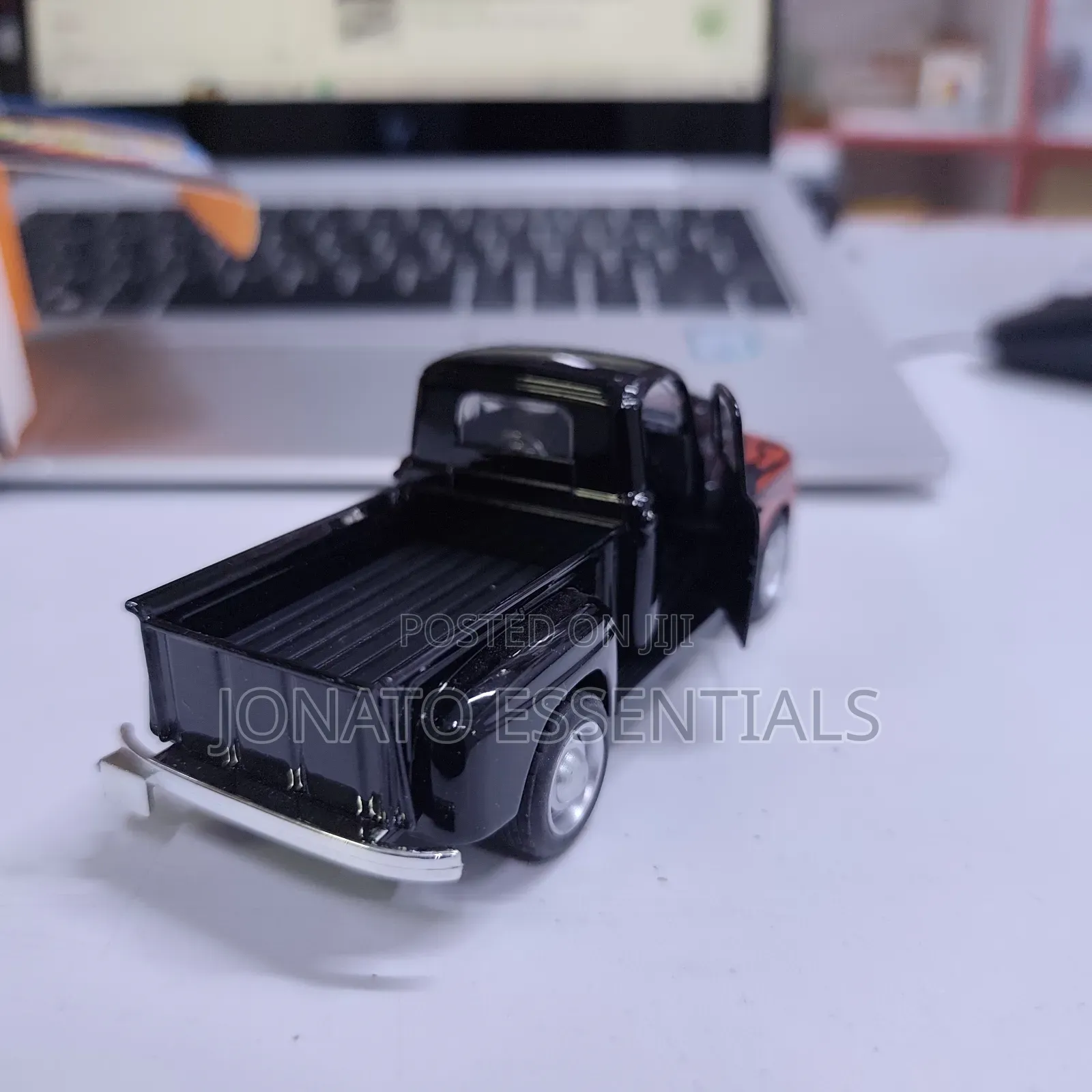 Vintage Die-Cast Pickup Truck Toy With Flame Graphics