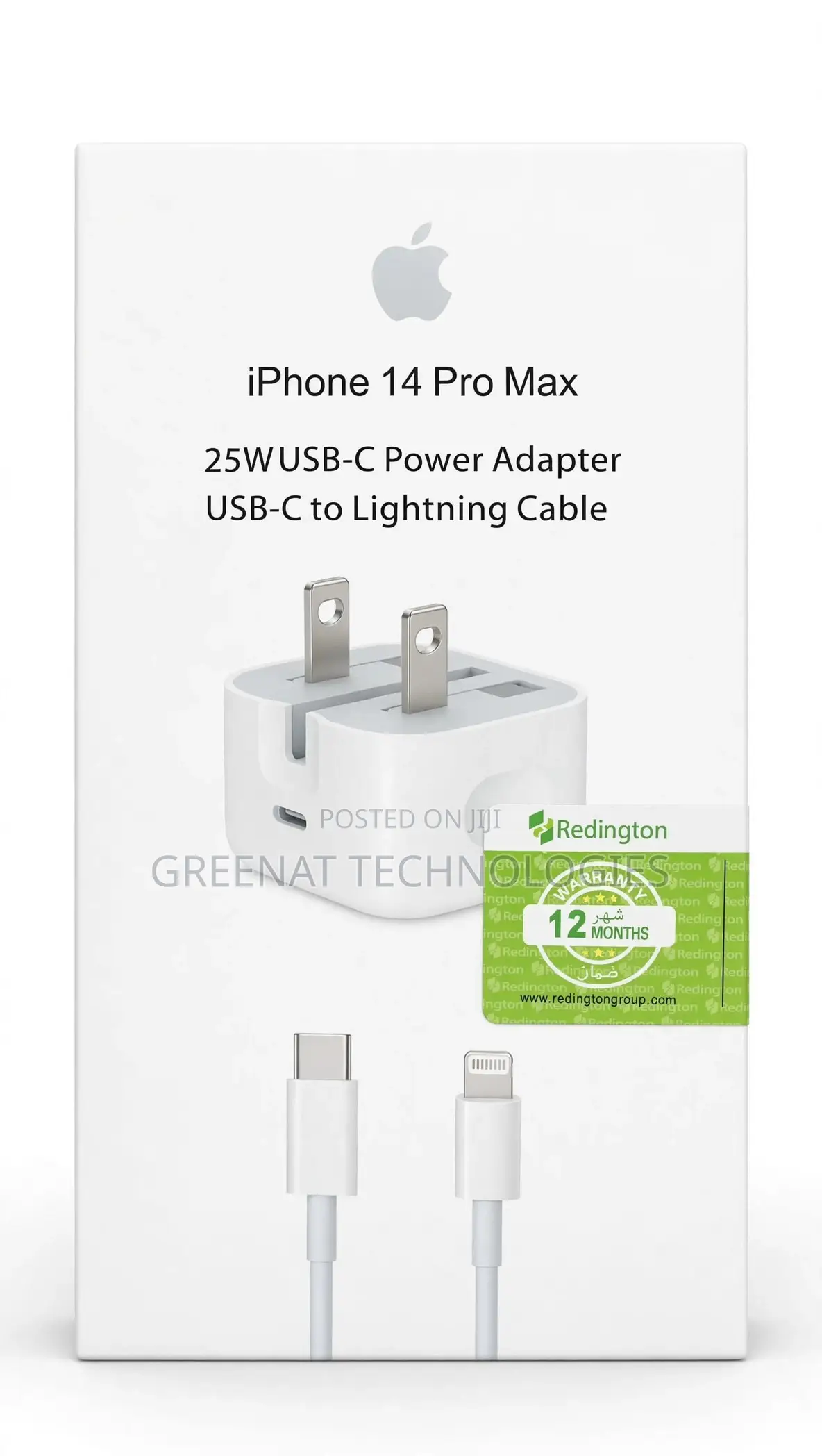 iPhone 14 Pro Max 25W USB-C Power Adapter USB-C to Lightning Cable 1M