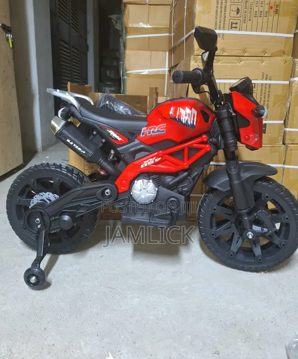 Red Kids Electric Motorbike With Rubber Wheels – 12V - Gn