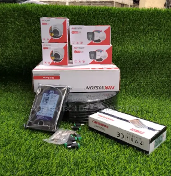 Hikvision 4 Channel 4 Cameras CCTV Package Full Kit