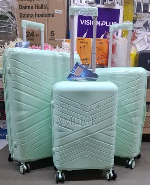 Lime Green Size 4 Unbreakable PP Rubber Suitcase 3-in-1 Set - Pt