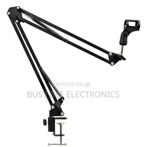 Adjustable Microphone Boom Arm Stand, Steel Scissor Suspension Arm Wit