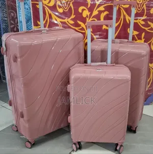 Peach Patterned Size 2 Unbreakable PP Rubber Suitcase 3-in-1 Set - Pt
