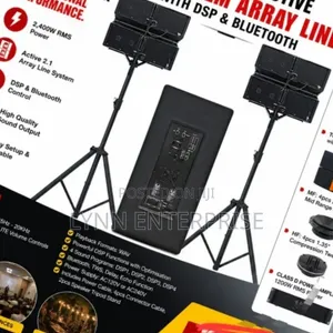 PA SYSTEM ARRAY LINE With DSP and Bluetooth 2400w 2.1 Active