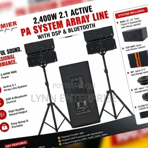 PA SYSTEM ARRAY LINE With DSP and Bluetooth 2400w 2.1 Active