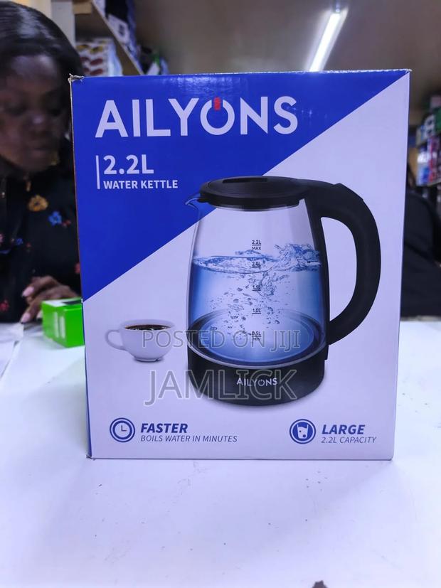 Ailyons 2.2L Clear Glass Electric Kettle - AW - thumbnail 2