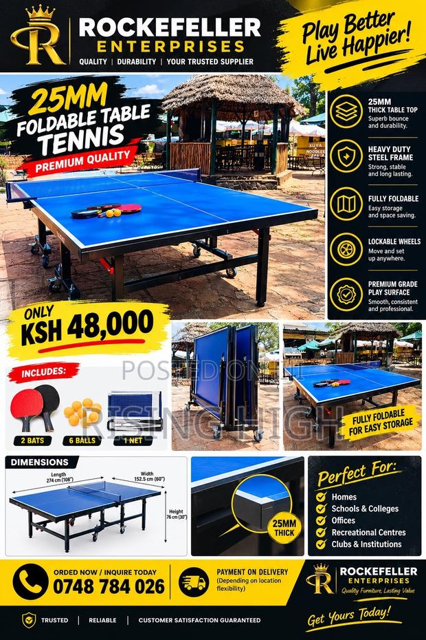 Foldable 25MM Table Tennis - main view