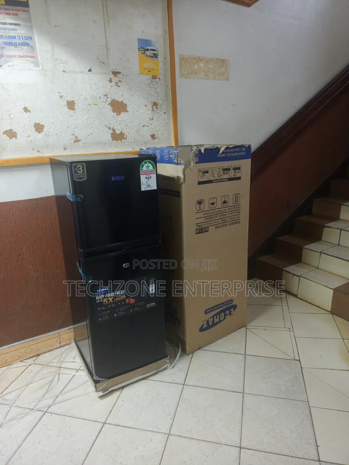 Ecomax 138L Double Doors Fridge and Freezer With Lock and Key 