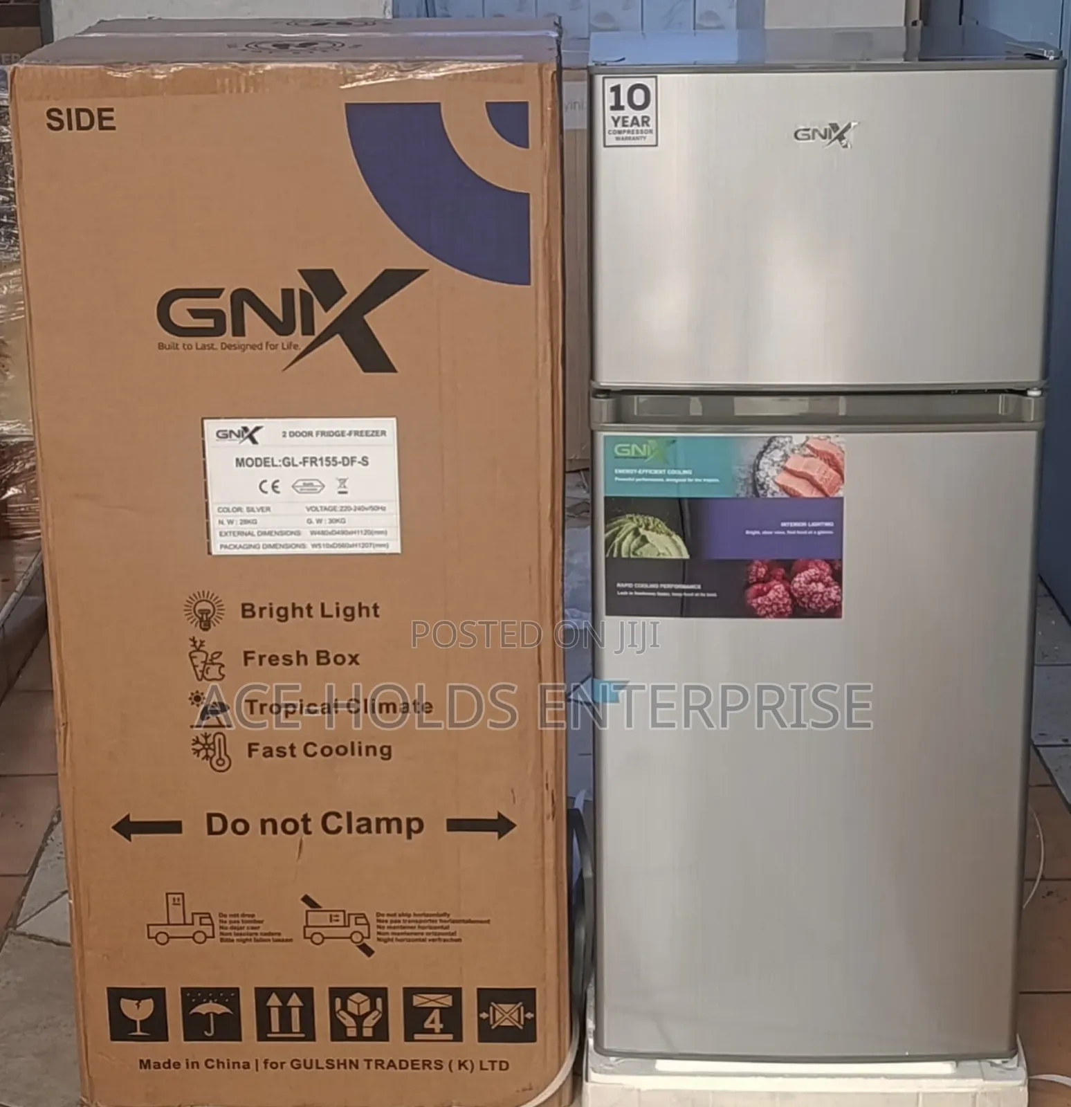 GNIX 125 Litres Double Door Fridge - Silver Color