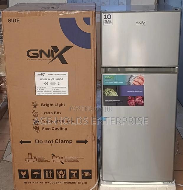 GNIX 125 Litres Double Door Fridge - Silver Color - main view