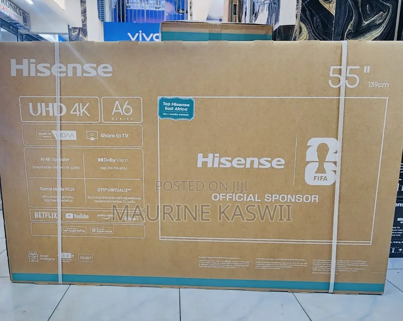 Hisense 55”uhd Smart Frameless TV -55a6qken