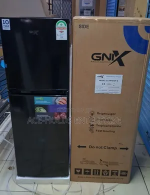 GNIX 138 Litres Double Door Fridge (Black) - Top Freezer