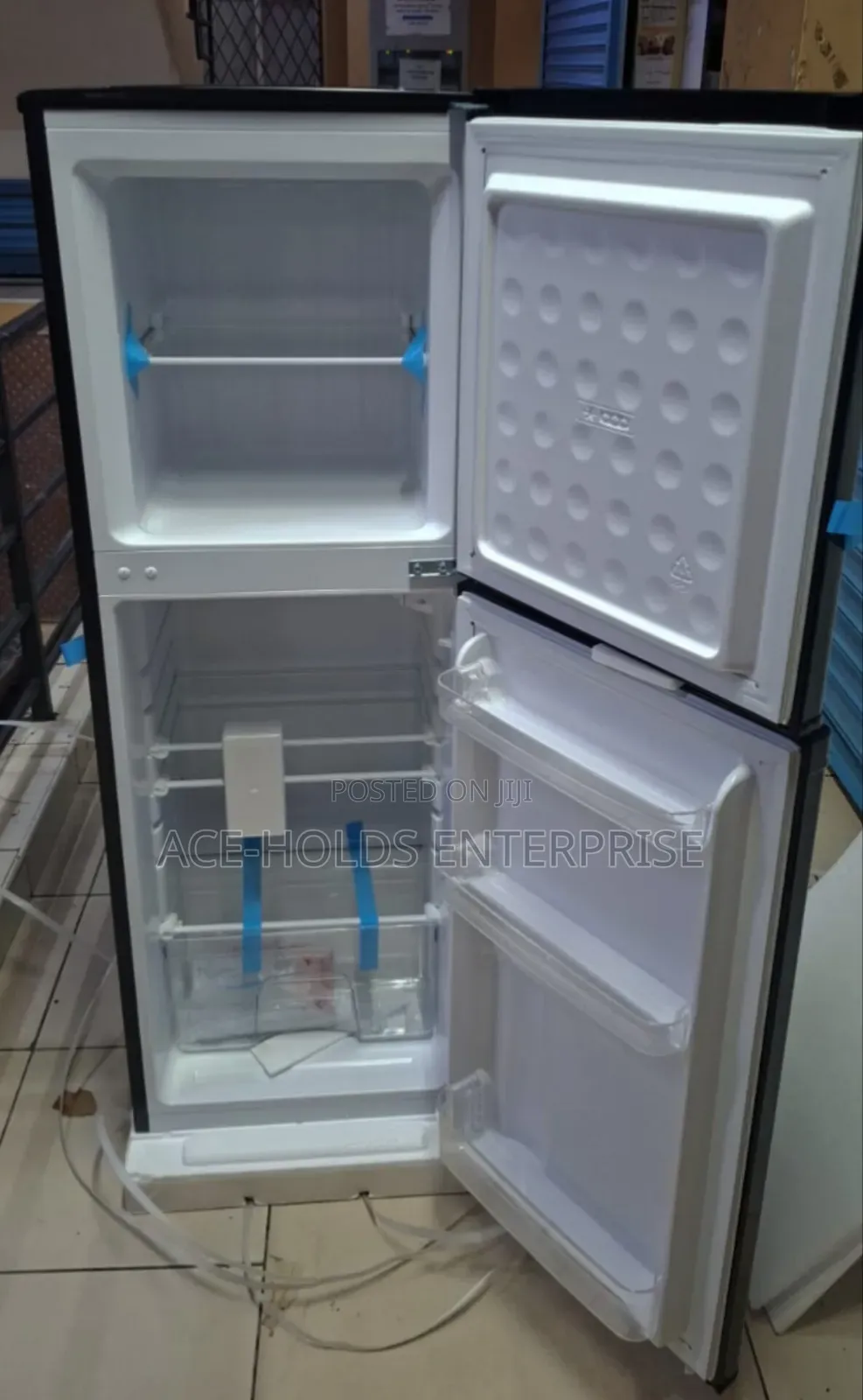 GNIX 138 Litres Double Door Fridge (Black) - Top Freezer
