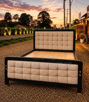 NoirLuxe 5×6 Upholstered Bed