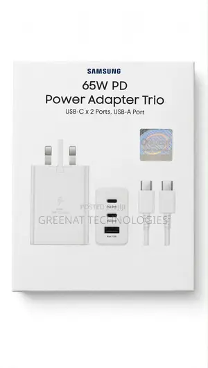 Samsung 65W PD Power Adapter Trio - 3-Port Fast Charger USB-C X2 USB-A
