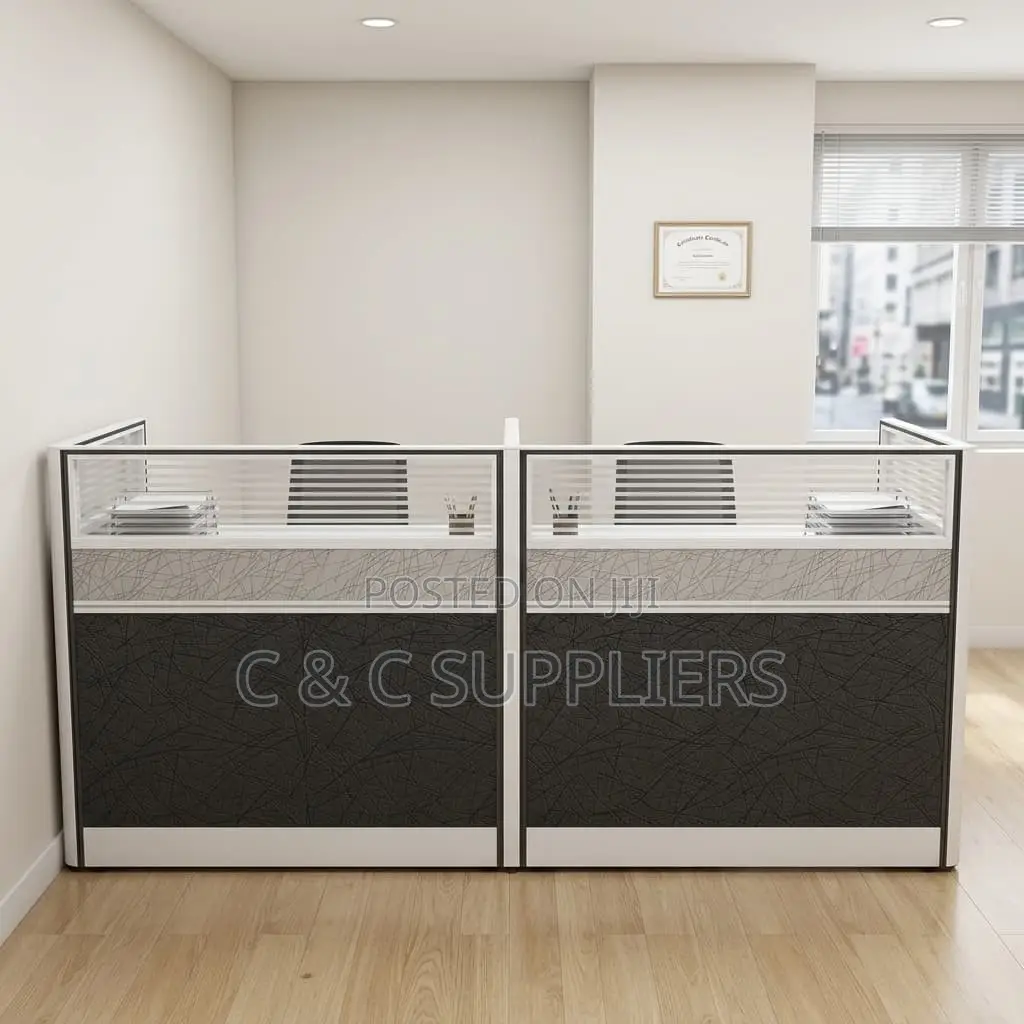 Modern 2-Way Straight Workstation Desk.