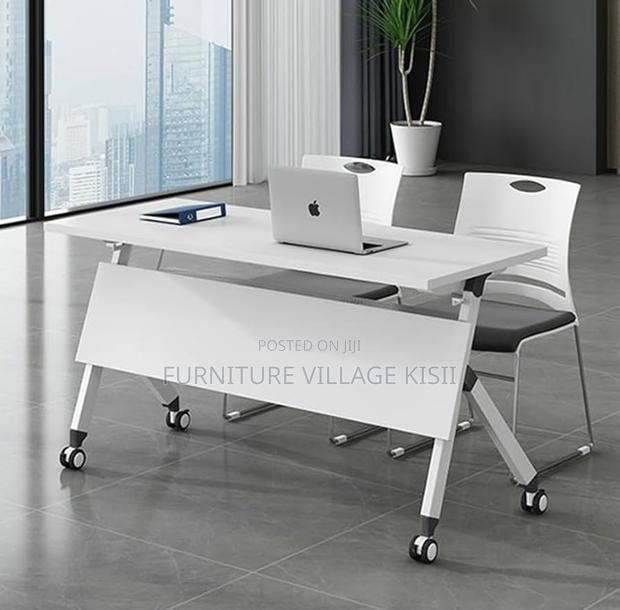 Office Table; 140cm Movable Foldable Training Table - thumbnail 2