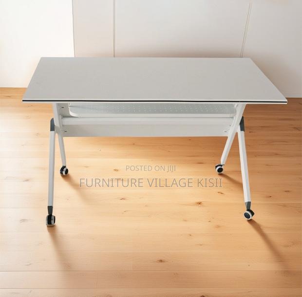 Office Table; 140cm Movable Foldable Training Table - thumbnail 6