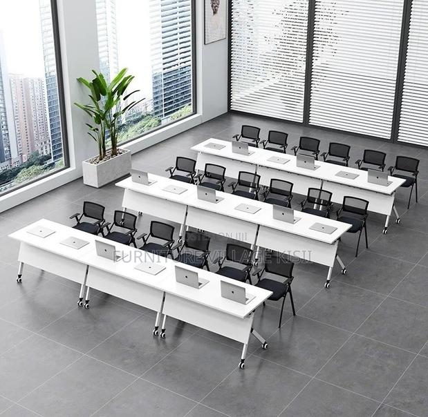 Office Table; 140cm Movable Foldable Training Table - thumbnail 9