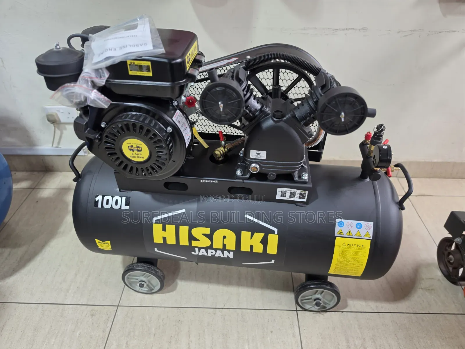 Hisaki Japan HK8100D 100L Diesel Powered Air Compressor