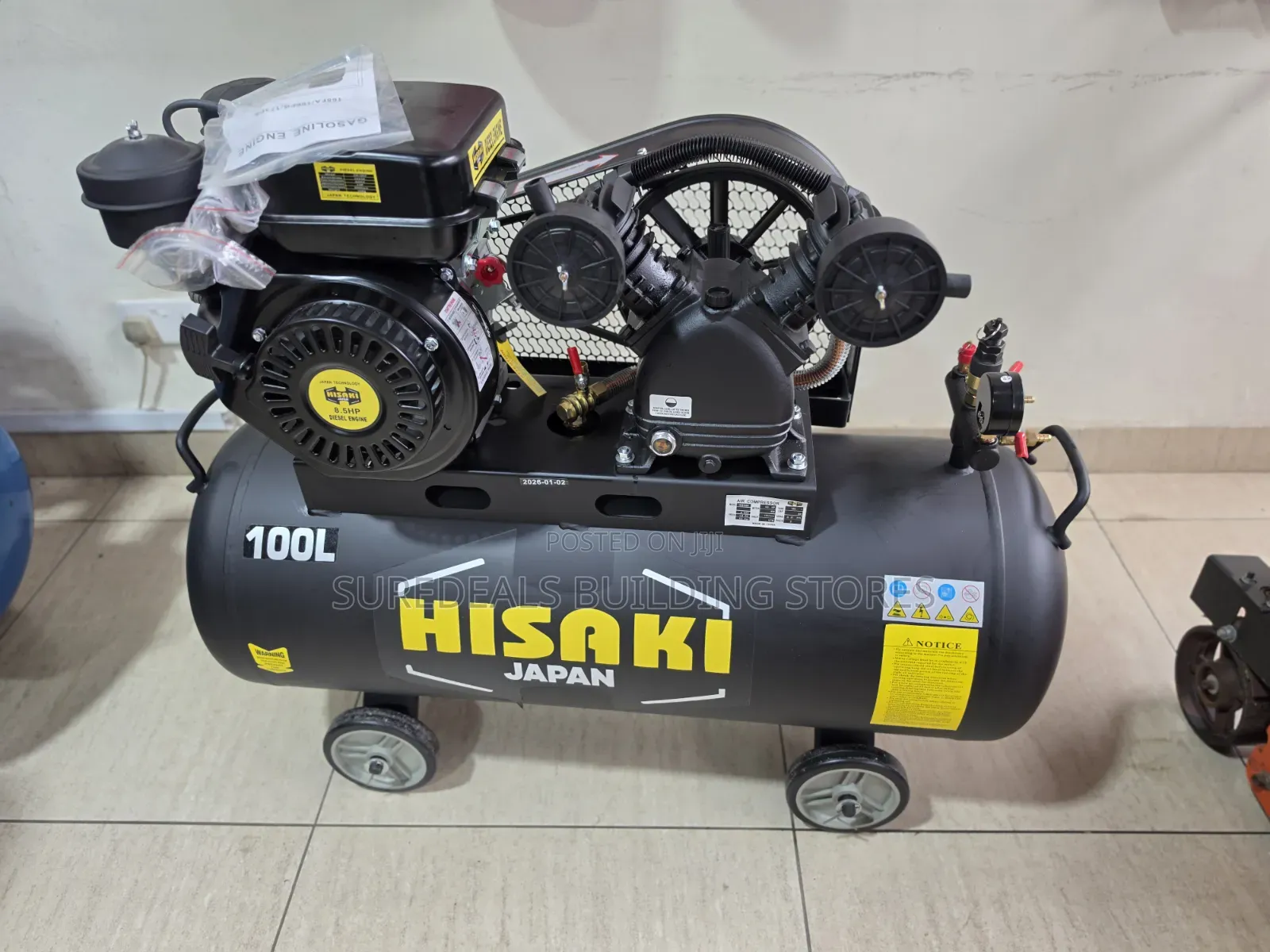 Hisaki Japan HK8100D 100L Diesel Powered Air Compressor