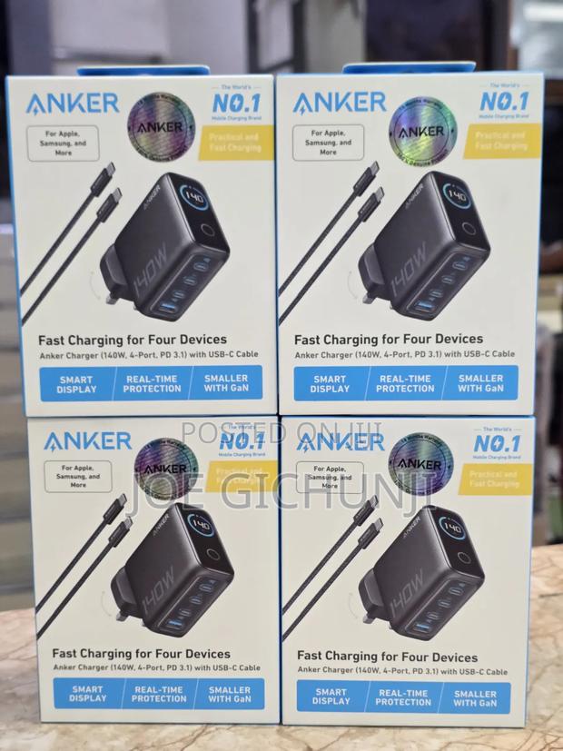 Anker 140W 4-Port Fast Charger (PD 3.1) With Smart Display
