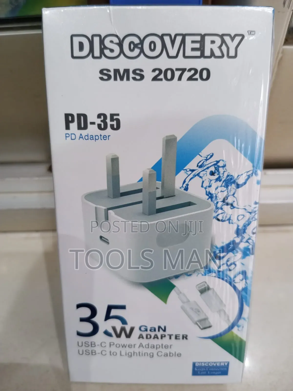 Discovery PD-35 35W GaN USB-C Charger Adapter Lightning Cable.
