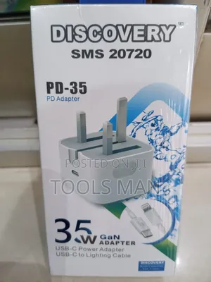 Discovery PD-35 35W GaN USB-C Charger Adapter Lightning Cable.
