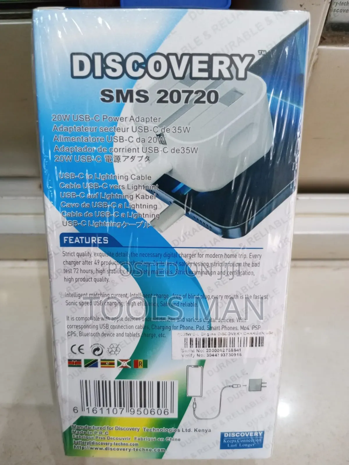 Discovery PD-35 35W GaN USB-C Charger Adapter Lightning Cable.