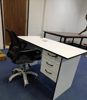 White Office Table and Chairs (Set)