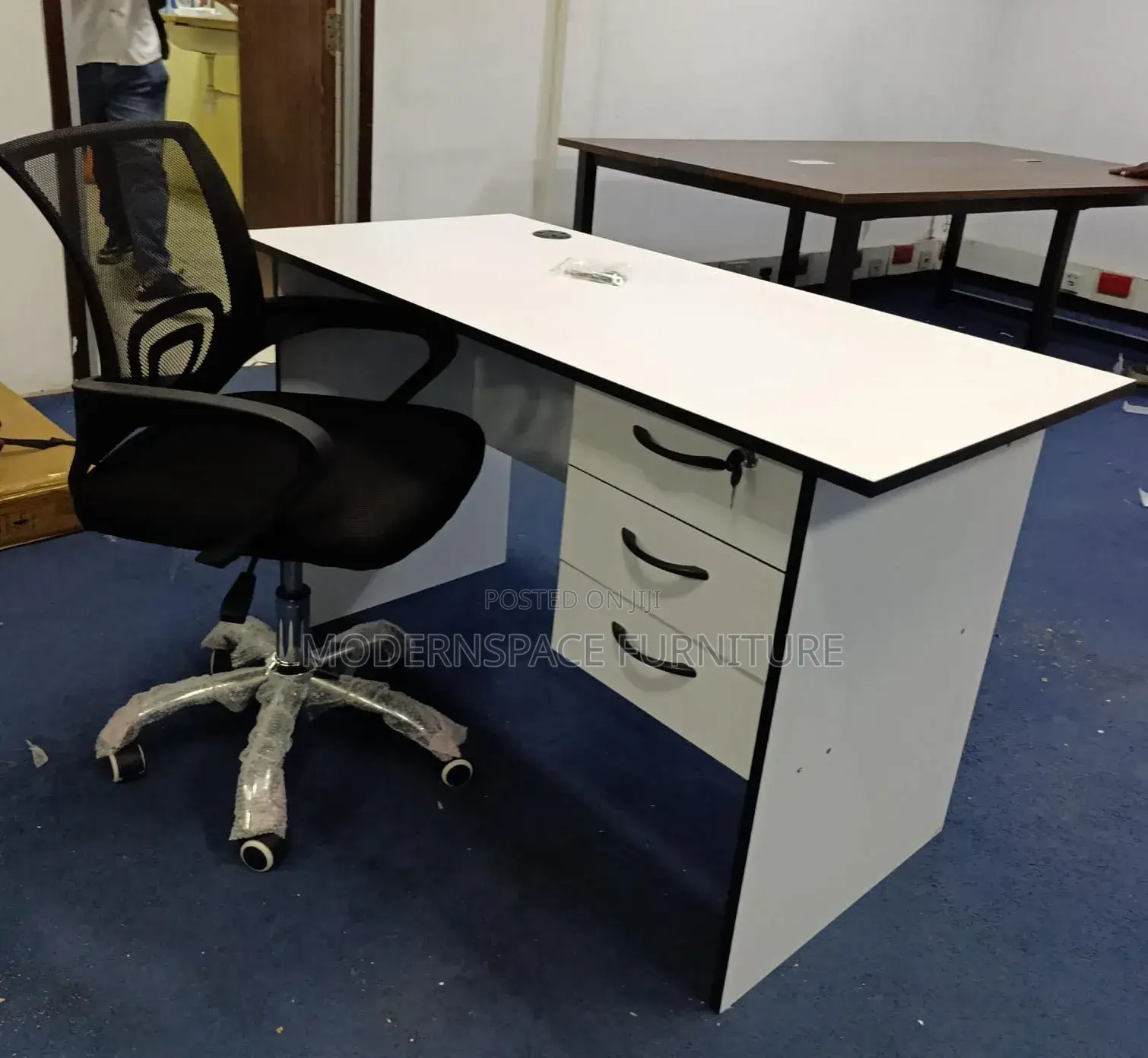 White Office Table and Chairs (Set)