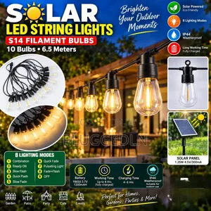 Solar LED Filament String Lights/Bulb 6.5 Meters