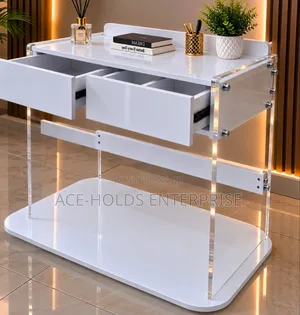 Executive 1.2m Imported Study Office Desk - Side Glass Frame