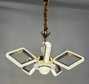LED Crystal Chandelier With Geometric Diamond-Shaped Arms