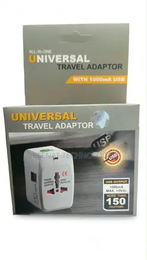 Universal Travel Adapter USB 1000mA World Travel US,UK 150+ Countries