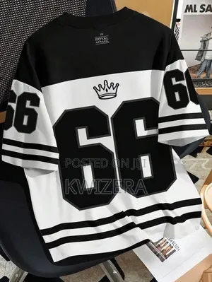 ​Trendy Black White "King 66" Oversized Graphic T-Shirt