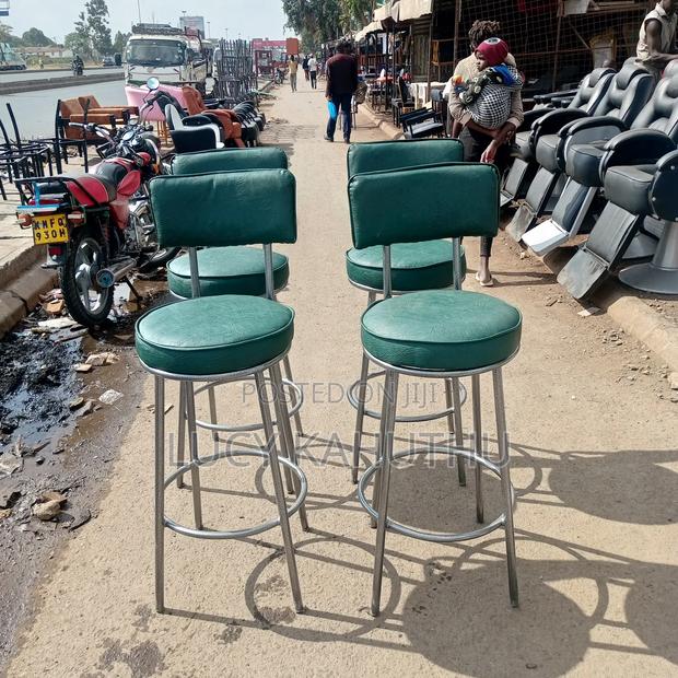 Silver Powder Coating High Stools - main view