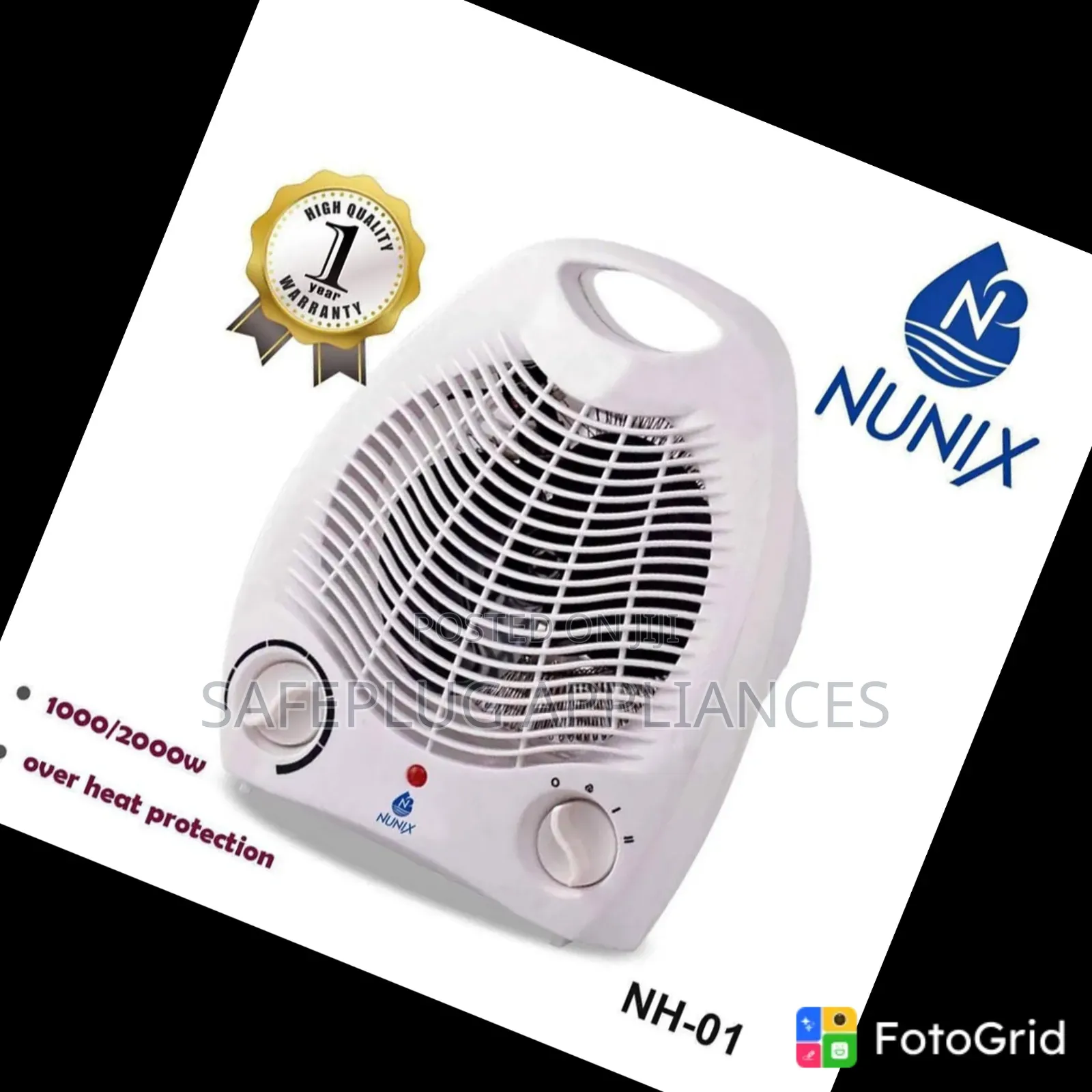 Nunix Electric Fan Heater – Compact Room Heating Appliance