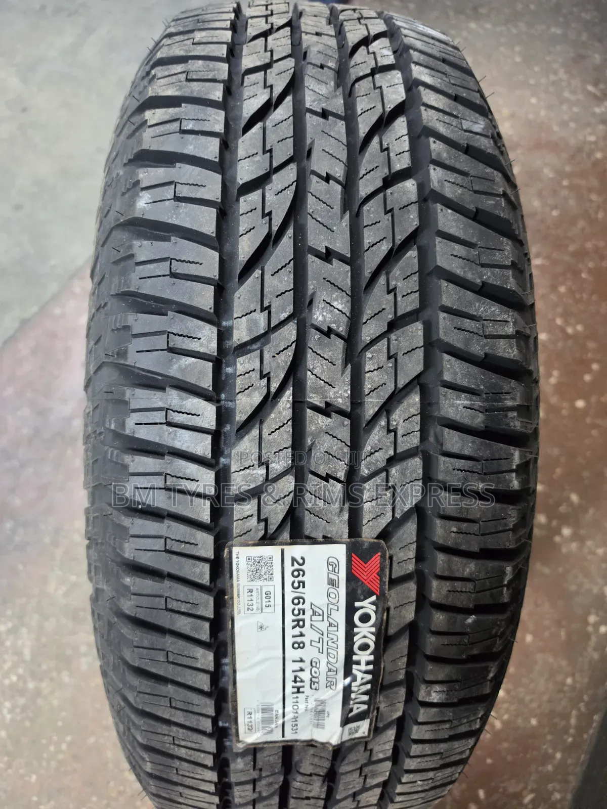 265 /65 R18 Yokohama Tires (All Terrain)