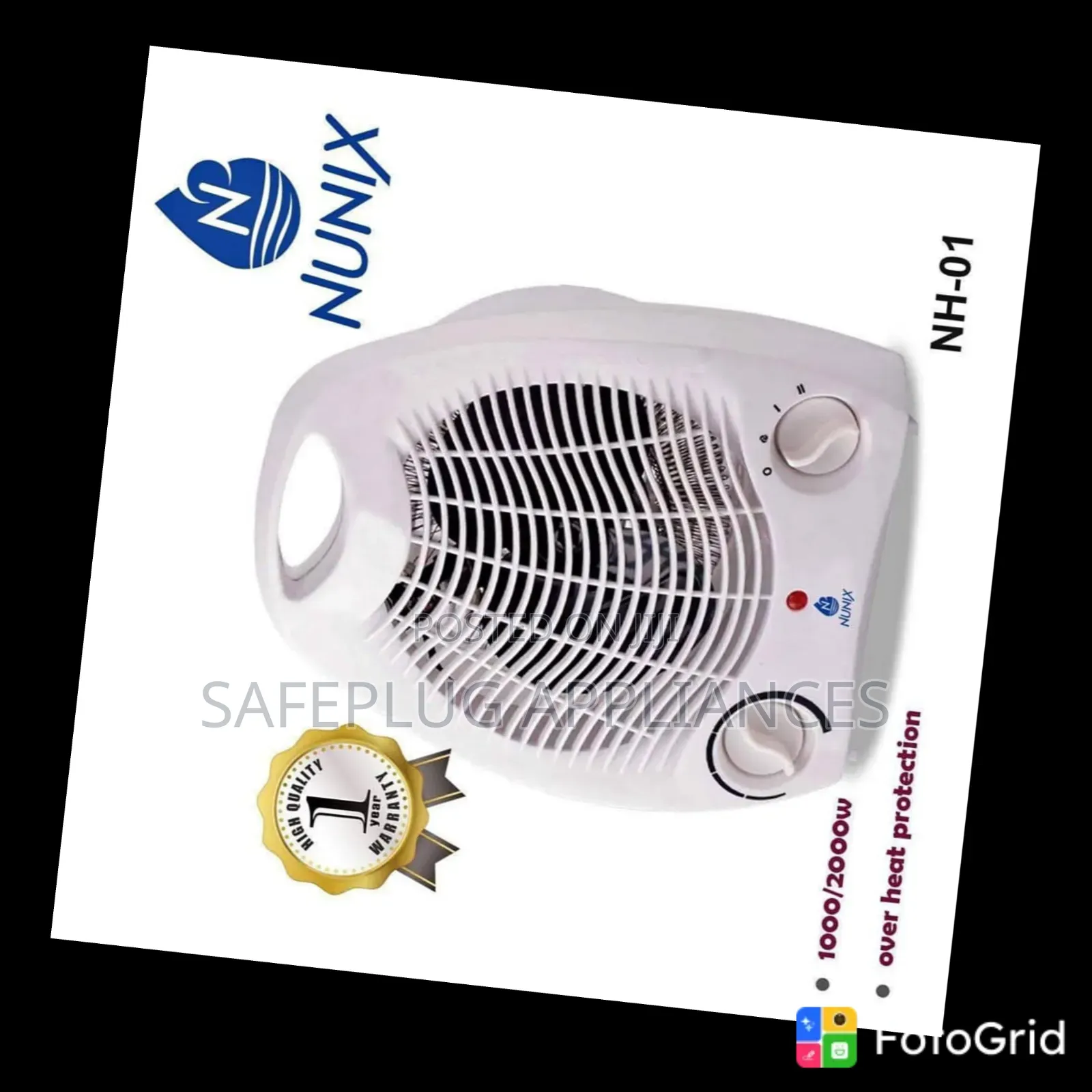 Nunix Fan Room Heater – Compact Electric Room Warmer