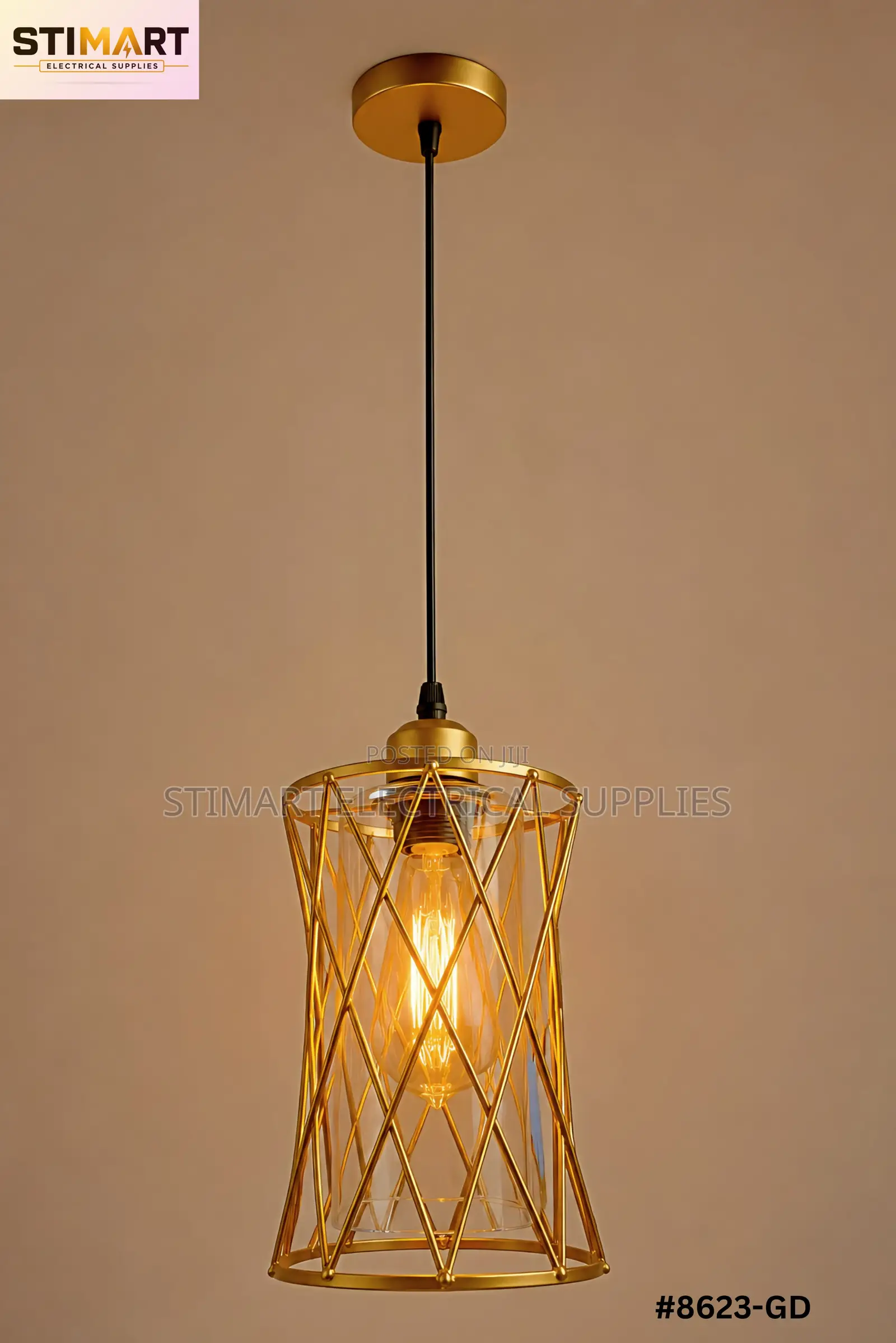 Gold Pattern Pendant Light – E27